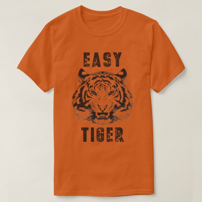 T-shirt Facile Tiger déprimé déprimé décontracté (Design devant)