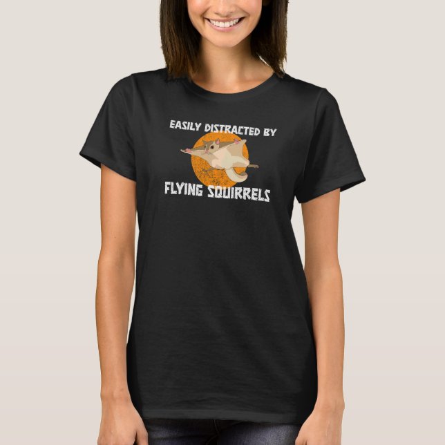 T-shirt Facilement Distrait En Flying Squirrels Animal (Devant)