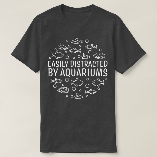 T-shirt Facilement Distrait Par Aquariums Conception Ronde (Design devant)