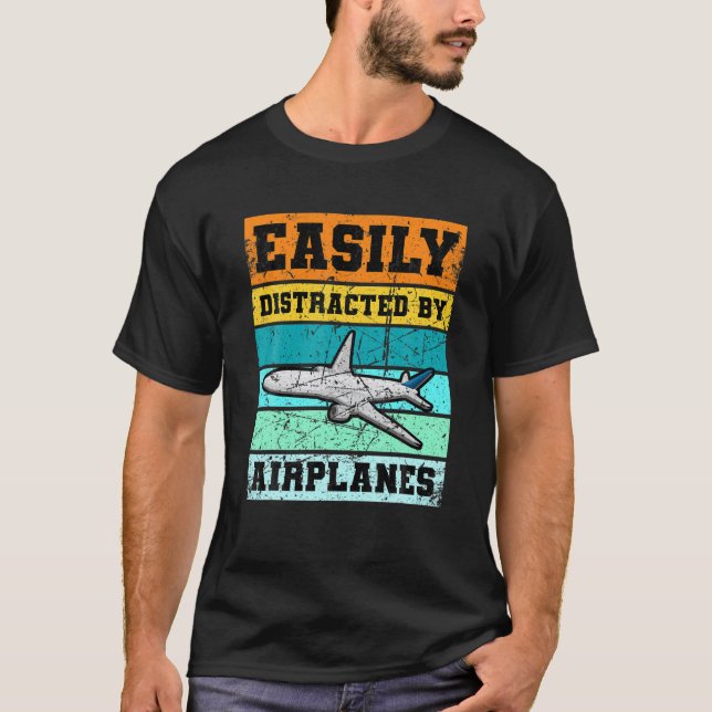 T-shirt Facilement Distrait Par Avions Avion Avion P Avion (Devant)