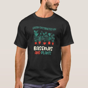 T-shirt Facilement Distrait Par Basenjis Et Plante Ango An