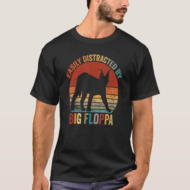 T-shirt Facilement Distrait Par Big Floppa Big Meme Caraca (Devant)