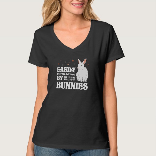 T-shirt Facilement distrait par Bunnies Barnyard Rabbit (Devant)