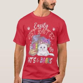 T-shirt Facilement distrait par Cat BookCat Propriétaire d
