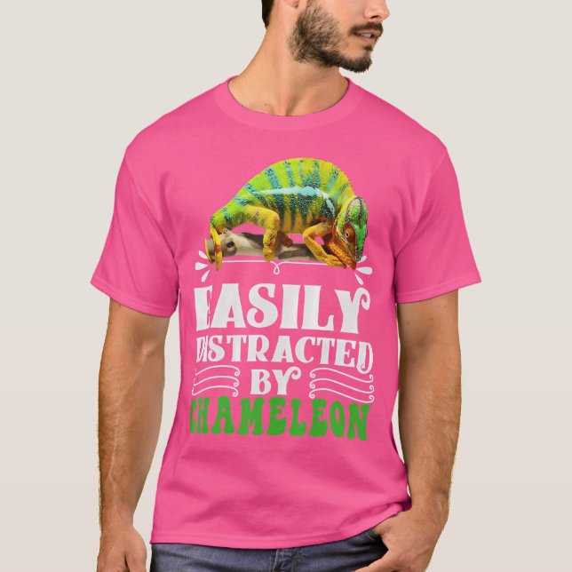 T-shirt Facilement Distrait Par Chameleon (Devant)
