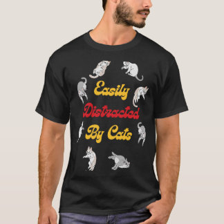 T-shirt Facilement Distrait Par Chats Chat
