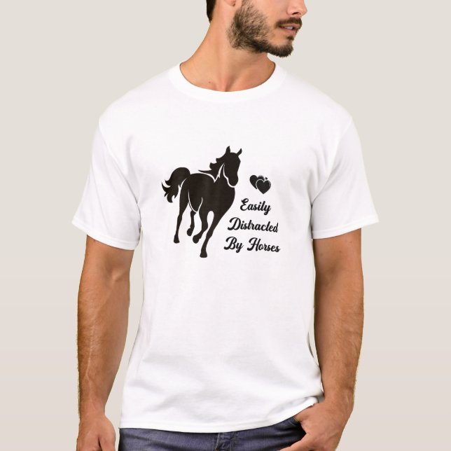 T-shirt Facilement Distrait Par Cheval Cheval Cheval Cheva (Devant)