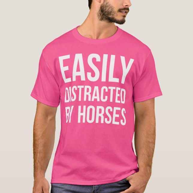 T-shirt Facilement Distrait Par Chevaux Drôle Vie de campa (Devant)