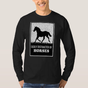 T-shirt Facilement Distrait Par Chevaux Équitation Équitat