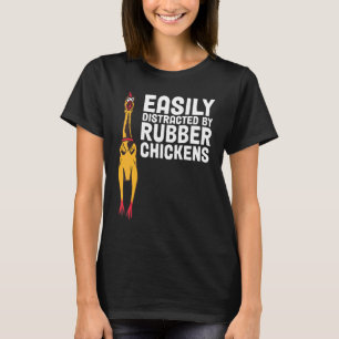 T-shirt Facilement Distrait Par Chiens Poulet En Caoutchou