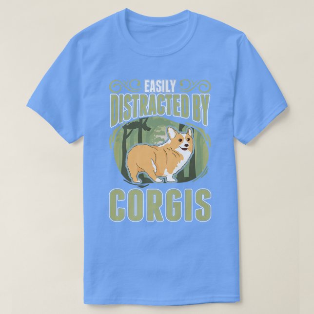 T-shirt Facilement Distrait Par Corgis-930 (Design devant)