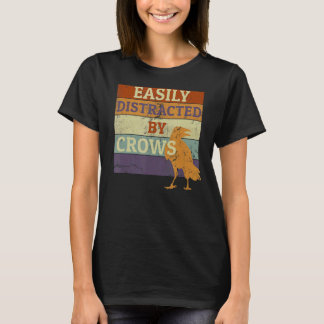 T-shirt Facilement Distrait Par Corneilles Retro Crow Vint