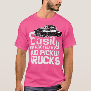 T-shirt Facilement Distrait Par De Vieux Camions De Corps