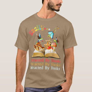 T-shirt Facilement distrait par des livres de grenouille d