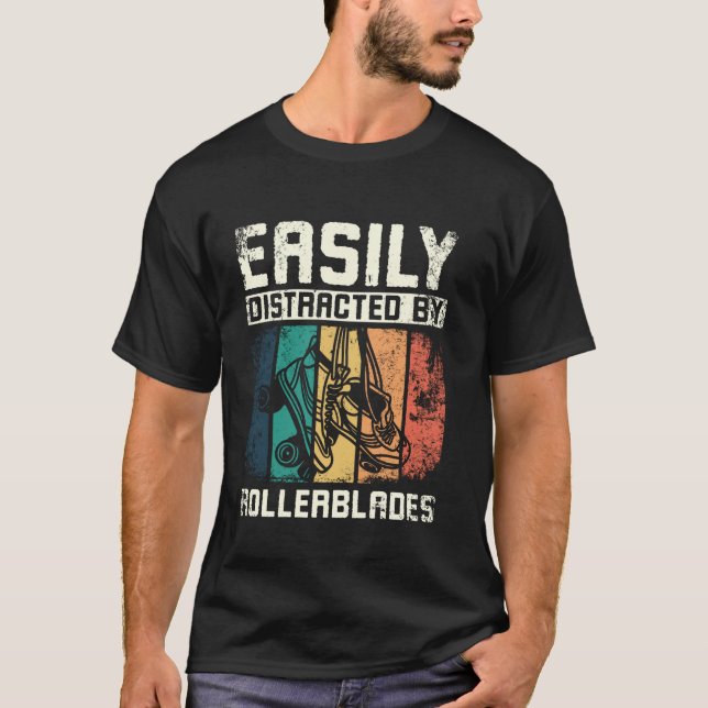 T-shirt Facilement distrait par des rollers (Devant)