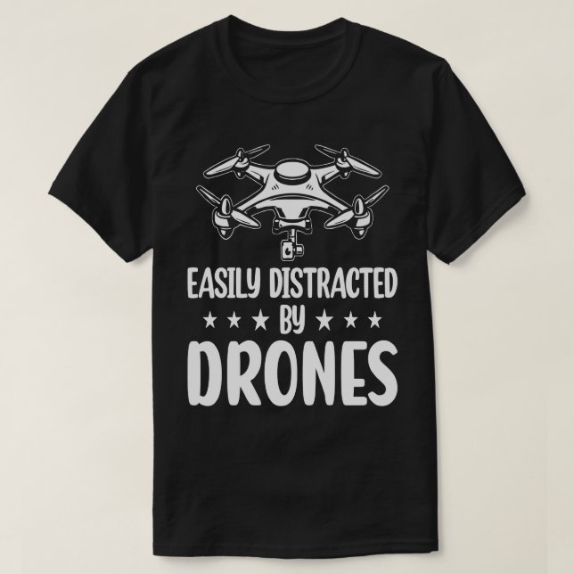 T-shirt Facilement Distrait Par Drone Vintage 12 (Design devant)