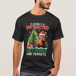 T-shirt Facilement Distrait Par Et Ferrets Noël Pour Noël