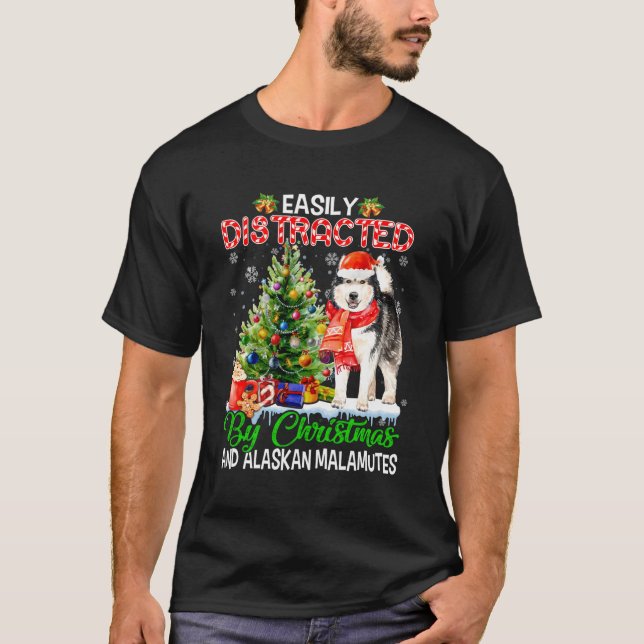 T-shirt Facilement Distrait Par Et Malamutes D'Alaska Fo (Devant)