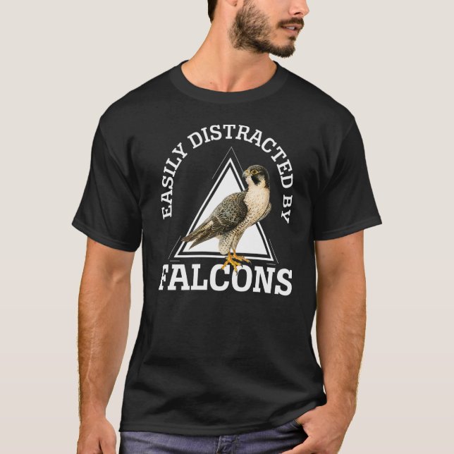 T-shirt Facilement Distrait Par Falcons Faucon Faucon Maît (Devant)