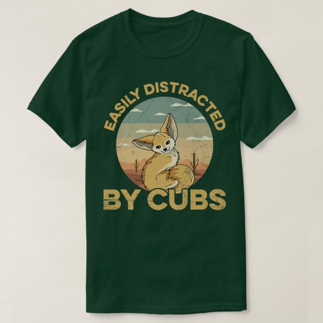 T-shirt Facilement Distrait Par Fennec Foes Citation Pour  (Design devant)