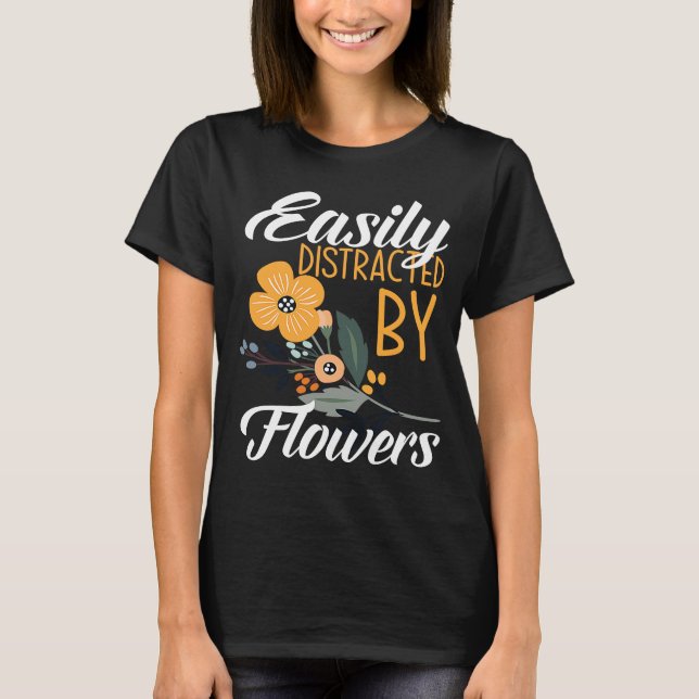 T-shirt Facilement Distrait Par Fleurs Flore Design Flor (Devant)