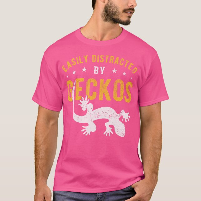 T-shirt Facilement Distrait Par Geckos (Devant)