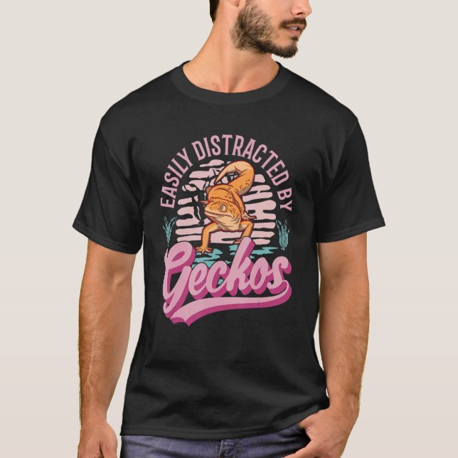 T-shirt Facilement Distrait Par Geckos (Devant)