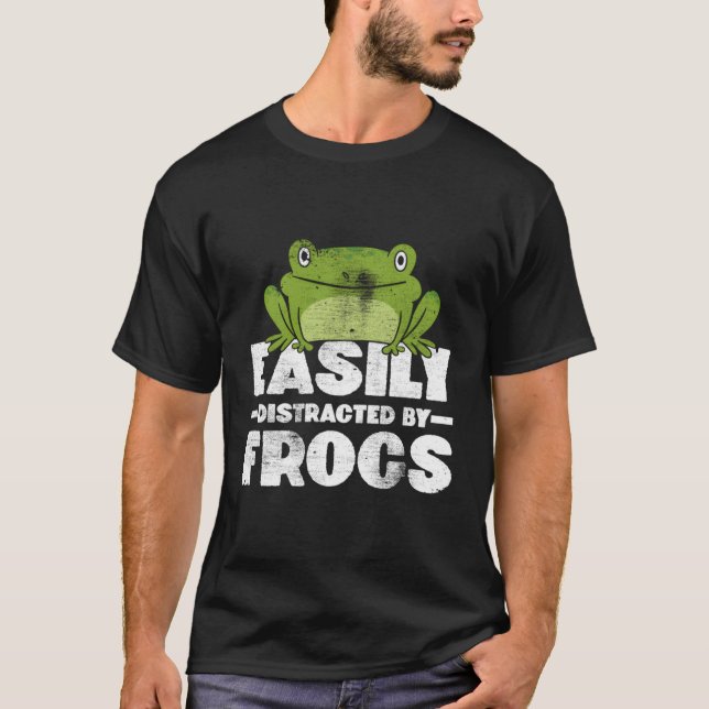 T-shirt Facilement Distrait Par Grenouille Frog Lover Cade (Devant)