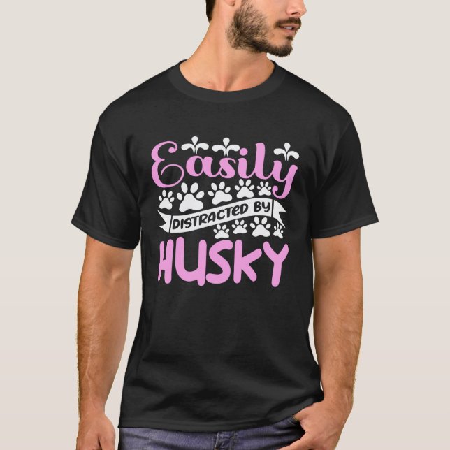 T-shirt Facilement Distrait Par Husky Husky (Devant)