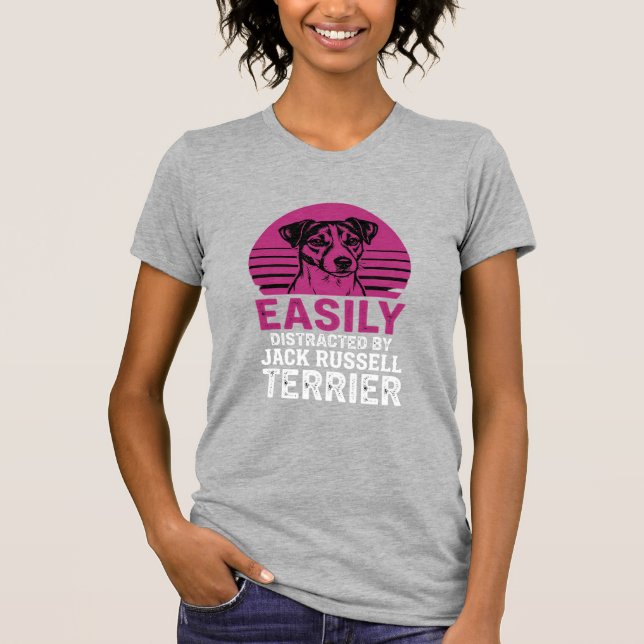 T-shirt Facilement Distrait Par Jack Russell Terrier (Devant)