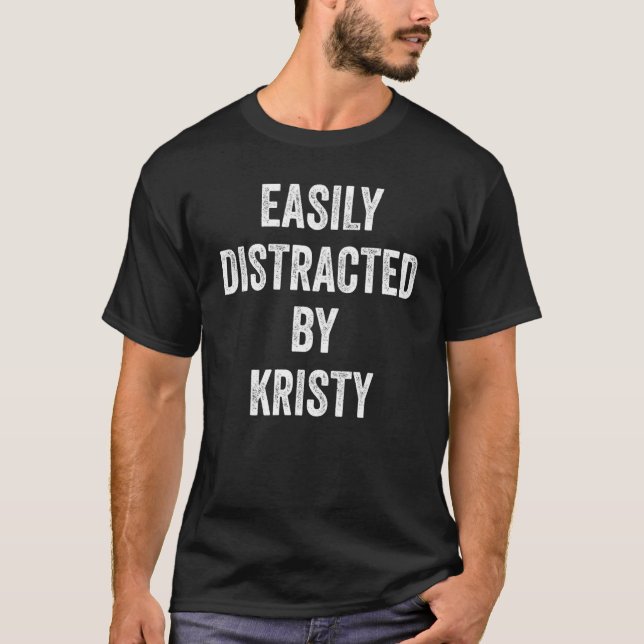T-shirt Facilement Distrait Par Kristy Kristy 1 (Devant)