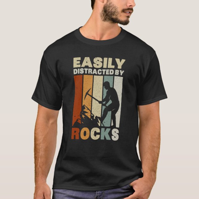 T-shirt Facilement Distrait Par La Géologie Des Rochers (Devant)