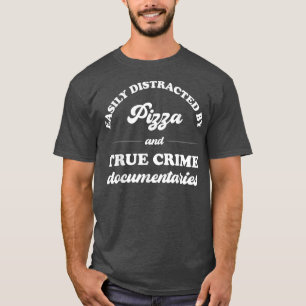 T-shirt Facilement Distrait Par La Pizza Et Le Document Su