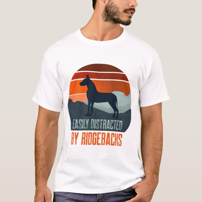T-shirt Facilement Distrait Par La Promenade De Rhodesian  (Devant)