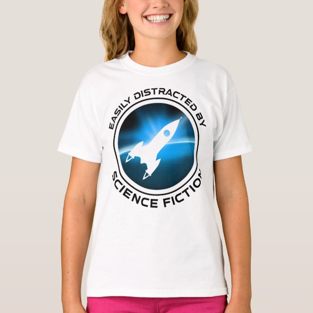 T-shirt Facilement Distrait Par La Science-Fiction (Devant)
