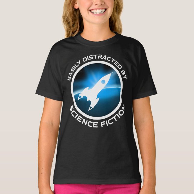T-shirt Facilement Distrait Par La Science-Fiction (Devant)