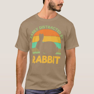 T-shirt Facilement distrait par lapin lapin fermier lapin