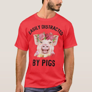 T-shirt Facilement Distrait Par L'Aquarelle Florale De Por