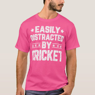 T-shirt Facilement Distrait Par Le Cricket Amusant De Cric