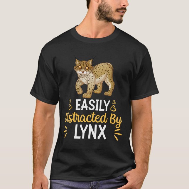 T-shirt Facilement Distrait Par Le lynx (Devant)