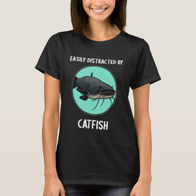 T-shirt Facilement distrait par le poisson-chat (Devant)