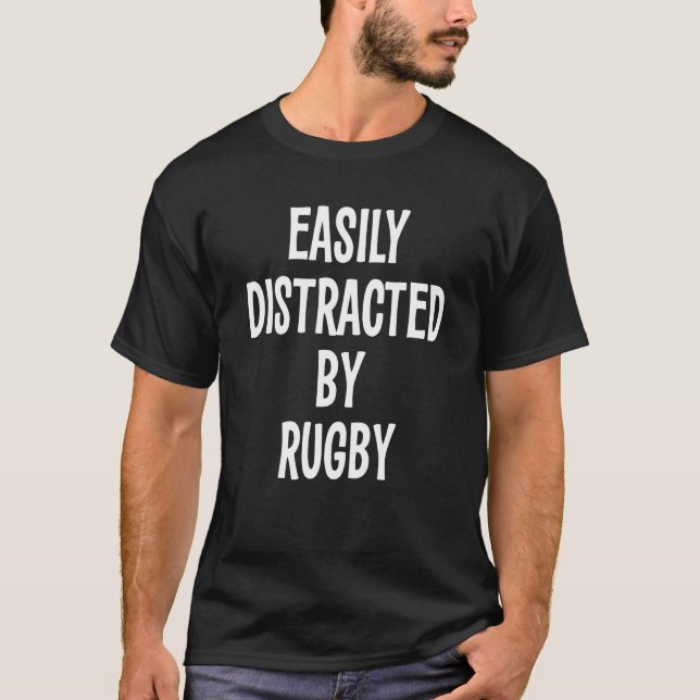 T-shirt Facilement Distrait Par Le Rugby (Devant)