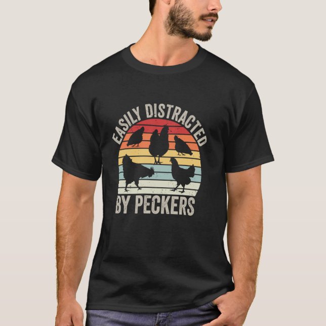 T-shirt Facilement Distrait Par Les Bêcheurs Amusing Amant (Devant)