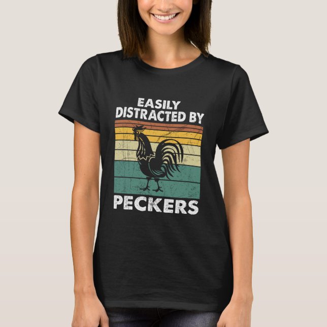T-shirt Facilement Distrait Par Les Becs Pour Les Amoureux (Devant)