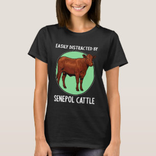 T-shirt Facilement Distrait par les Bovins Senepol Vache S