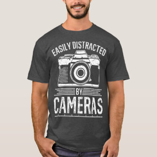 T-shirt Facilement Distrait Par Les Cameras Femmes Hommes