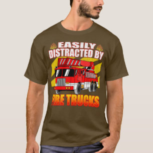 T-shirt Facilement distrait par les camions de pompiers