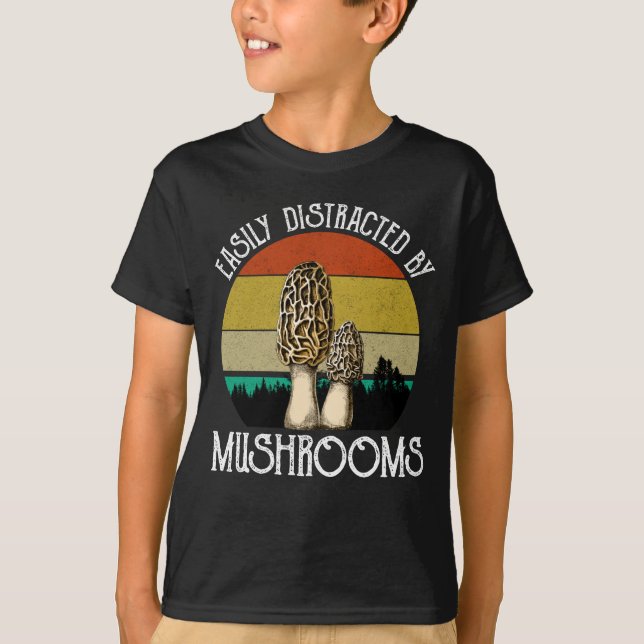 T-shirt Facilement Distrait Par Les Champignons (Morel) (Devant)