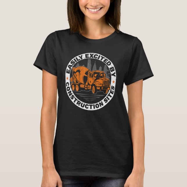 T-shirt Facilement Distrait Par Les Chantiers De Construct (Devant)