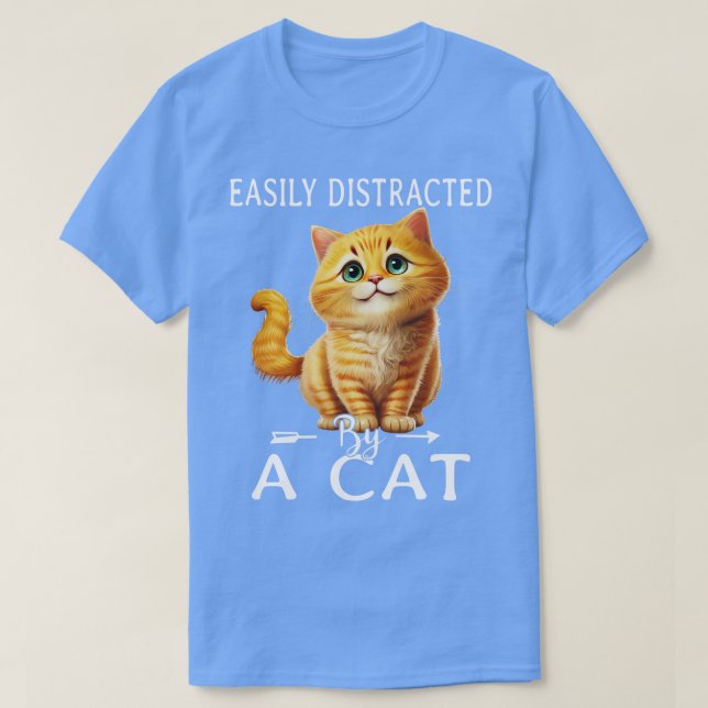 T-shirt Facilement distrait par les chats 1 (Design devant)